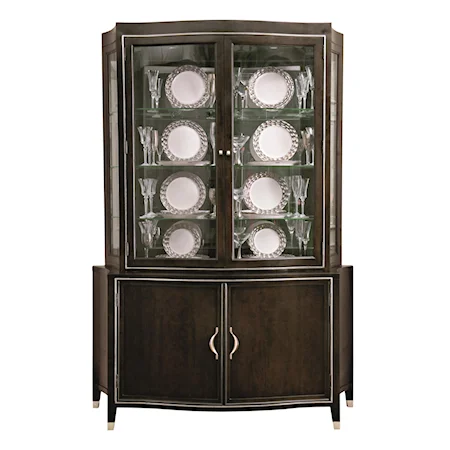 China Cabinet with Curved Glass Panels